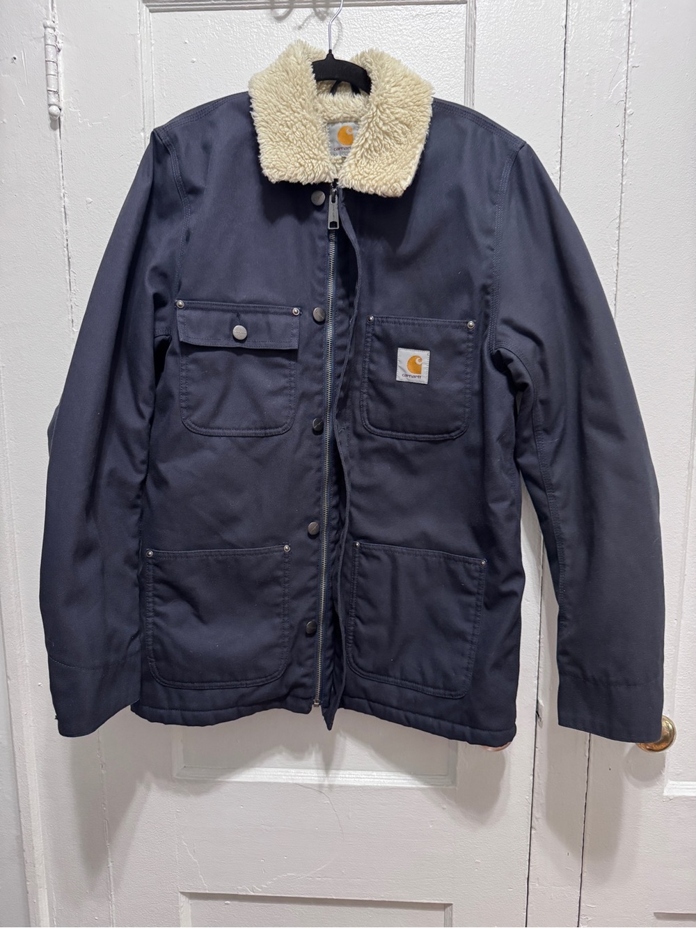 Carhartt Cream Sherpa-Lined Phoenix Coat Interior